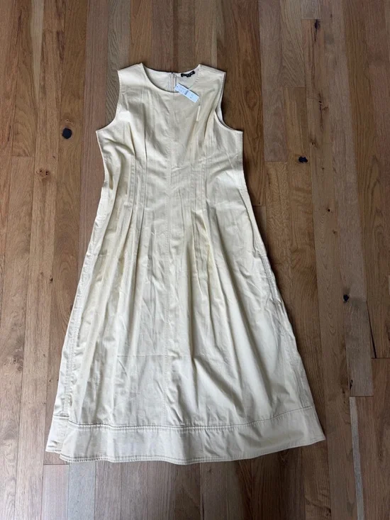 J.Crew Pintuck Midi Dress — Pale Yellow — Size 16 — NWT - Picture 13 of 16